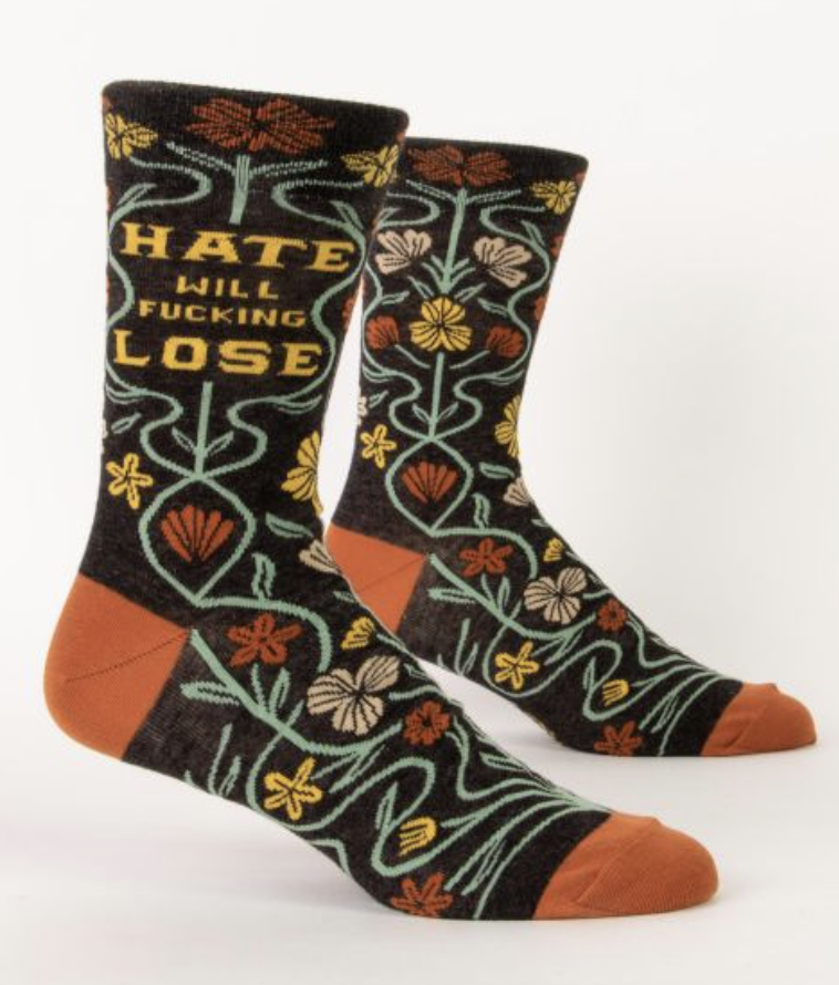 Blue Q Hate Will F Lose Men's Socks